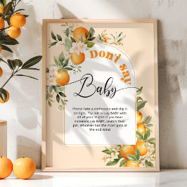 Little cutie Dont säger att baby babyduschspel Pos Poster