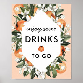 Little Cutie Drive by Baby Shower Drink Favor Sign Poster