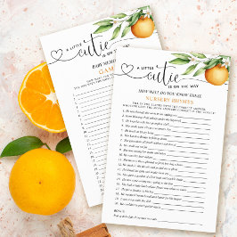 Little Cutie Dubbla Sided Baby Shower Games