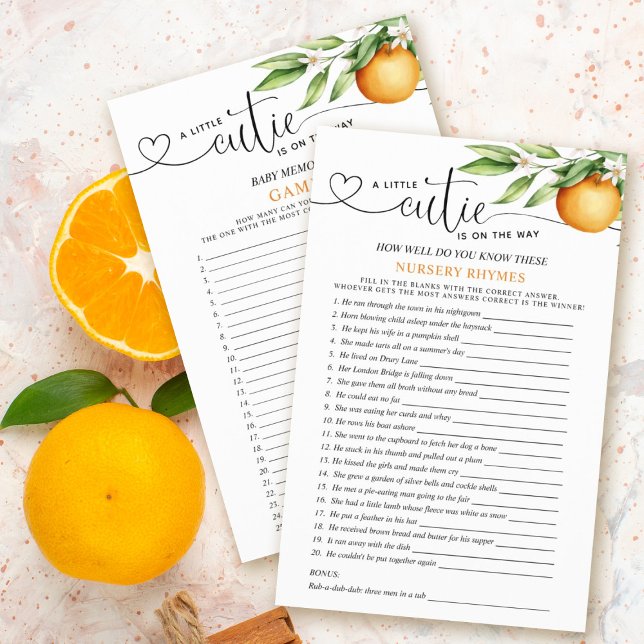 Little Cutie Dubbla Sided Baby Shower Games (Skapare uppladdad)