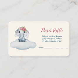 Little Cutie Elephant Diaper Raffle Tilläggskort
