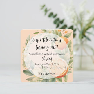 Little Cutie First Birthday Invitation  Inbjudningar