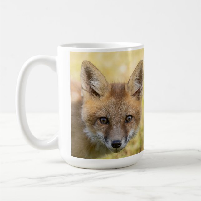 Little Cutie Fox Porträtt Kaffemugg (Vänster)