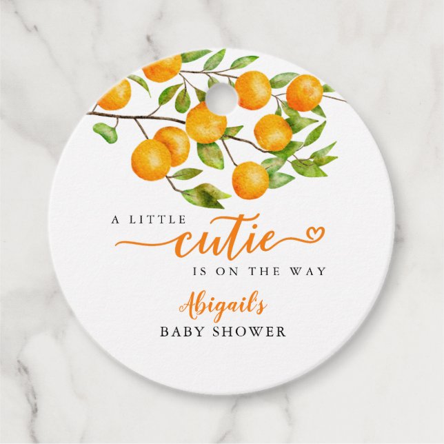 Little Cutie Fruit Baby Shower Gåvor Etiketter (Framsida)