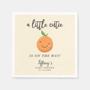 Little Cutie Gender Neutral Baby Shower Clementine Pappersservett