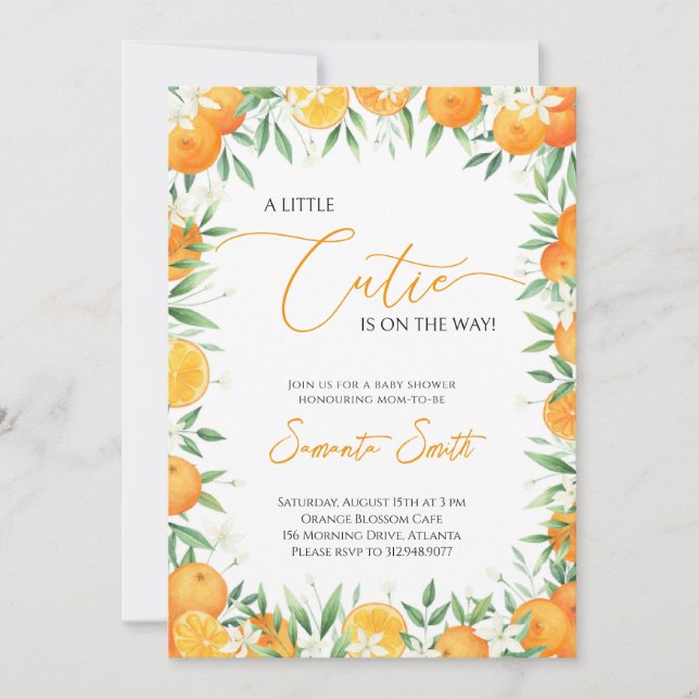 Little Cutie Gender Neutral Baby Shower-inbjudan Inbjudningar (Framsida)