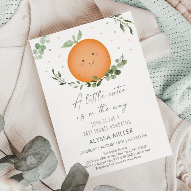 Little Cutie Greenery Baby Shower Inbjudningar (Skapare uppladdad)