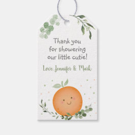 Little Cutie Greenery Baby Shower Tack Presentetikett