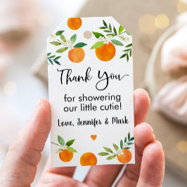 Little Cutie Greenery Blommigt Baby Shower Presentetikett