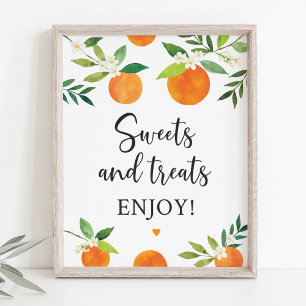 Little Cutie Greenery Blommigt Sweet Treats-tecken Poster