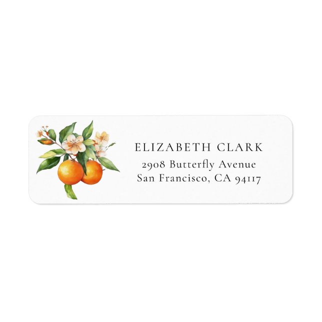 Little Cutie Greenery Citrus Orange Returadress Returadress Etikett (Framsidan)