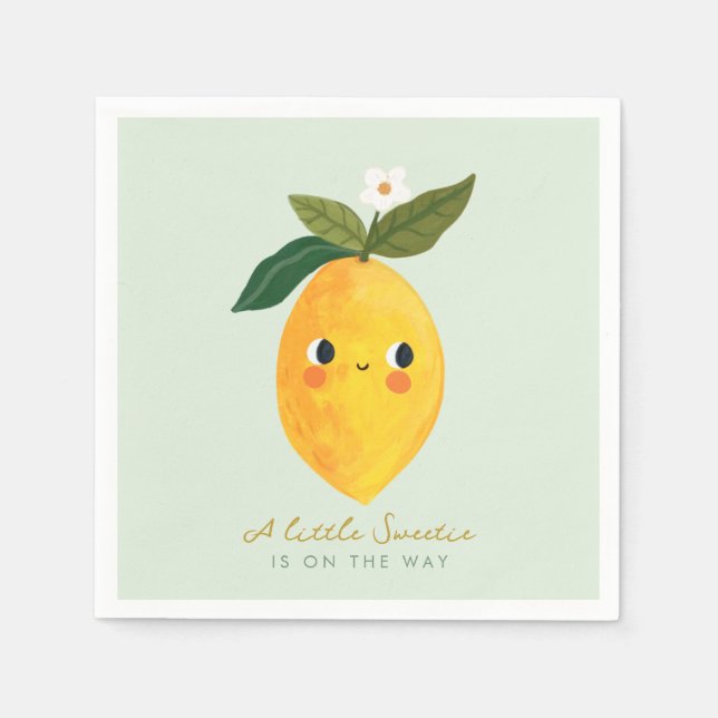 Little Cutie Lemon Baby Shower Pappersservett (Framsidan)