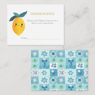 Little Cutie Lemon Citrus BabyShower Diaper Raffle Tilläggskort