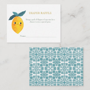 Little Cutie Lemon Citrus BabyShower Diaper Raffle Tilläggskort