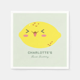 Little Cutie Lemon Citrus First Birthday Pappersservett