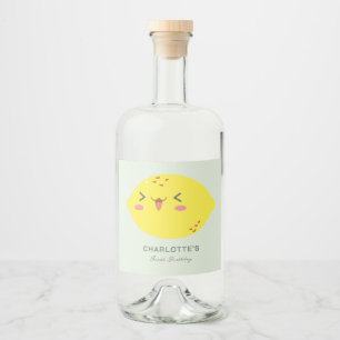 Little Cutie Lemon Citrus First Birthday Spritflaskor Etikett