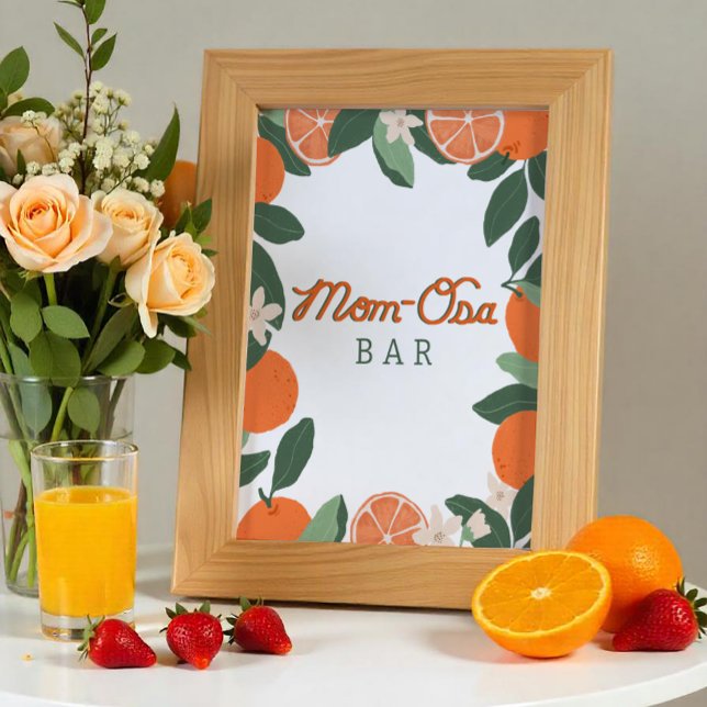 Little Cutie MAMMA-osa Pub Sign - Citrus Baby Show Poster (Cutie Mimosa Bar Sign)