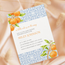 Little Cutie Mediterranean Tile Orange Baby Shower
