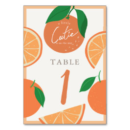 Little Cutie Modern Orange Baby Shower Bordsnummer