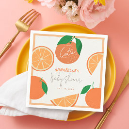 Little Cutie Modern Orange Baby Shower Pappersservett