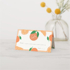 Little Cutie Modern Orange Baby Shower Placeringskort