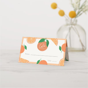 Little Cutie Modern Orange Baby Shower Placeringskort