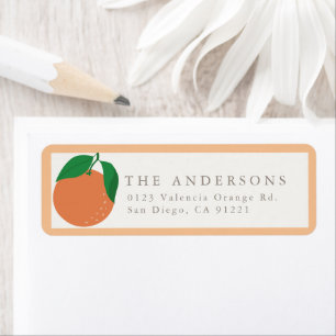 Little Cutie Modern Orange Baby Shower Returadress Etikett