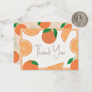Little Cutie Modern Orange Baby Shower Tack Anteckningskort