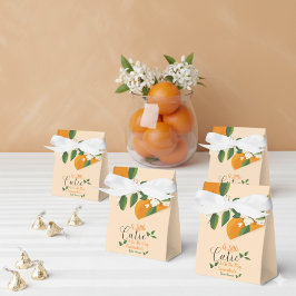 Little Cutie on the way Orange Baby Shower Presentaskar