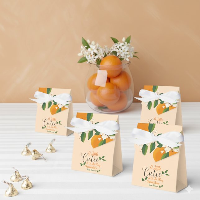 Little Cutie on the way Orange Baby Shower Presentaskar (Skapare uppladdad)