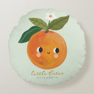 Little Cutie Orange Baby Rund Kudde