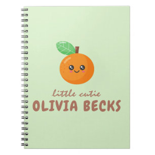 Little Cutie Orange Baby Shower Anteckningsbok