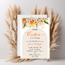 Little Cutie Orange Baby Shower Citrus Tangerines Inbjudningar