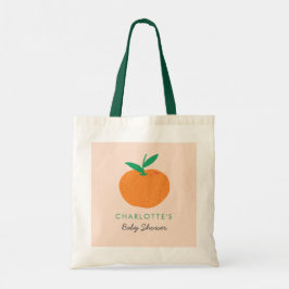 Little Cutie Orange Baby Shower Gift Tote Bag Tygkasse