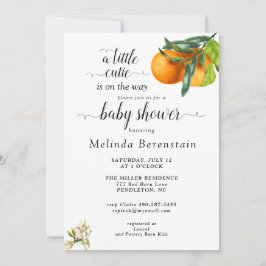 Little Cutie Orange Baby Shower-inbjudan Inbjudningar