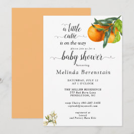 Little Cutie Orange Baby Shower-inbjudan Inbjudningar