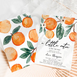 Little Cutie Orange Baby Shower-inbjudan Inbjudningar