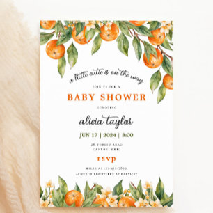 Little Cutie Orange Baby Shower-inbjudan Inbjudningar