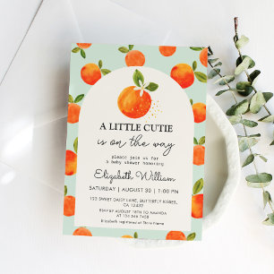 Little Cutie Orange Baby Shower-inbjudan Inbjudningar
