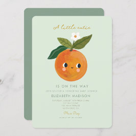 Little Cutie Orange Baby Shower Inbjudningar