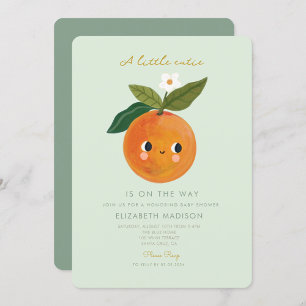 Little Cutie Orange Baby Shower Inbjudningar
