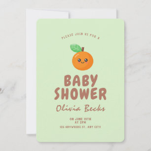 Little Cutie Orange Baby Shower Inbjudningar