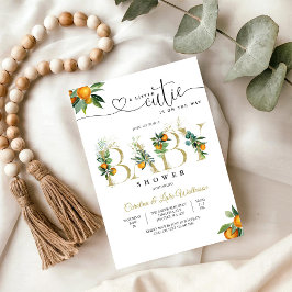 Little Cutie Orange Baby Shower Invitation Inbjudningar