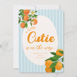 Little Cutie Orange Baby Shower - Organic Market Inbjudningar