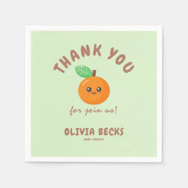 Little Cutie Orange Baby Shower Pappersservett