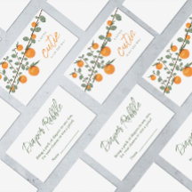 Little Cutie Orange Baby Shower Raffle