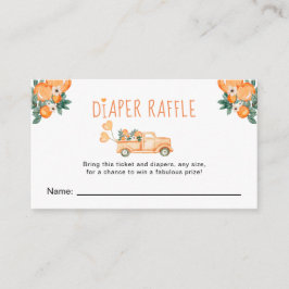 Little Cutie Orange Baby Shower Raffle Tilläggskort