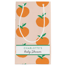 Little Cutie Orange Baby Shower Small Gift Bag