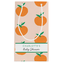 Little Cutie Orange Baby Shower Small Gift Bag