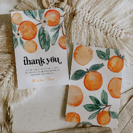Little Cutie Orange Baby Shower Tack för ditt kort